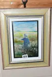 'BAMBINO NEL PAESAGGIO/CHILD IN THE LANDSCAPE, a young boy in a by Giuseppe Giannini, 1991, mixed media on paper, offered Nov 2020
