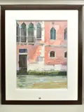 Pink wall-grand canal-venice by James Bartholomew, mixed media on paper, sold Nov 2020