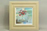 'Poppies in a Jar', a still life study of wild flowers, signed bottom by Emma S Davis, mixed media on board, sold Nov 2020