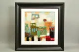 'Urban Continuum III', a colourful abstract composition, by John Milan, mixed media on board, sold Nov 2020