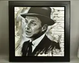 'The Voice', a head and shoulders portrait of Frank Sinatra, signed bottom by Jen Allen, oil on canvas, sold Nov 2020