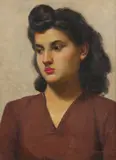Portrait of a young lady by M. Naumenko, Oil on board, sold Aug 2020