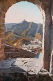 Gateway in the Great Wall of China by Mao Zongze, Oil on canvas, sold Aug 2020
