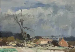 Jasper's Farm by Edward Seago, Oil on canvas, sold Aug 2020
