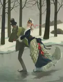 The skaters Oil by Doris Zinkeisen, Oil on canvas, sold Aug 2020