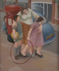 Street scene Signed and dated 1977 Tempera by Eric Holt, 1977, Tempera on board, sold Aug 2020