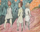 Girls in Cascais Signed and dated 66 Oil by Henryk Gotlib, Oil on canvas, sold Aug 2020