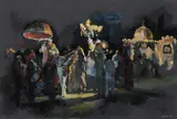 Night Wedding by Abigail Edgar, Acrylic with varnish on tinted paper, sold Aug 2020