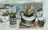 Hyacinths and Sailboats Signed and dated 2005 Oil on card 34 by Sarah Bowman, 2005, Oil on card, sold Aug 2020