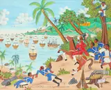 Toussaint Louverture Contemple La Flotte Française Arrivée by E. P. Augustin, Oil on board, sold Aug 2020