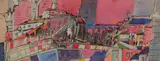 City view with a viaduct by Gabriel van Schnell, 1911, ink, sold Aug 2020