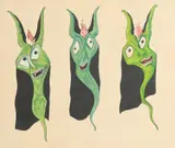 Fantasy grotesques Eleven by Gabriel van Schnell, ink and watercolour, sold Aug 2020