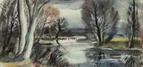 Smallbridge Reach by Rowland Suddaby, Watercolour and pastel, sold Aug 2020