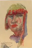 Study of a woman in a Middle-Eastern headdress by Gabriel van Schnell, 1926, Ink and wash Largest, sold Aug 2020