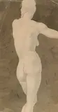 Study of a standing female nude by Gabriel van Schnell, 1929, Ink and wash Largest, sold Aug 2020