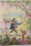 The Pirate Captain Signed by Paul Cox, Pen, ink and watercolour, sold Aug 2020