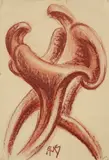 Dancing Couple Signed with monogram and further by Ernst Müller-Blensdorf, 1957, drawing, sold Aug 2020