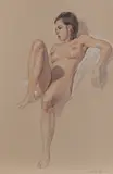 Study of a female nude Signed Pastel 45 by Harry Holland, Pastel, sold Aug 2020