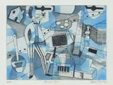 Me and Tom Signed by Julian Trevelyan, Etching and aquatint in colours, sold Aug 2020