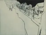 Street curving into the distance Signed and dated 1931 by Gabriel van Schnell, 1931, Etching, sold Aug 2020