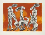 Paintpots Signed by Sophie Ryder, 2001, Screenprint in colours, sold Aug 2020