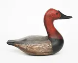 Canvas Back Painted wood bird sculpture incised signature Guy Taplin and by Guy Taplin, sculpture, sold Aug 2020