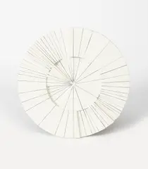 White Circular Relief on Three Levels Oil on plywood Paper label to by Natalie Dower, Oil on plywood Paper label to reverse, dated July, sold Aug 2020