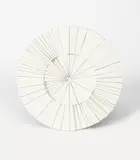 White Circular Relief on Three Levels Oil on plywood Paper label to by Natalie Dower, Oil on plywood Paper label to reverse, dated July, sold Aug 2020