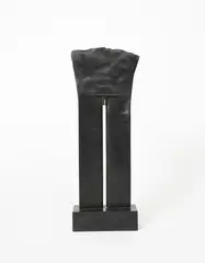 Through the Dark by Ann Christopher, Patinated bronze on slate base stamped AC, sold Aug 2020