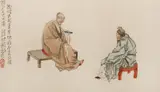 CHEN DONGHU, WU XI ET. AL. (20TH CENTURY) SCHOLARLY GATHERING A small Chinese album of by Xu Cao, ink and colour on paper, sold Jul 2020