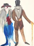 Winter Promenade by Dorte Clara Dodo Burgner, watercolour on paper, sold Mar 2020