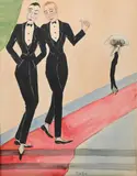 Admirers on the Red Carpet by Dorte Clara Dodo Burgner, watercolour on paper, sold Mar 2020