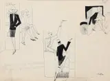 The Railway Carriage pen and ink on paper by Dorte Clara Dodo Burgner, ink on paper, sold Mar 2020