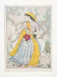 Indian Girl a dry-point etching with hand colouring by Elyse Ashe Lord, etching, offered Mar 2020