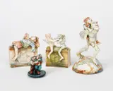 Canterbury Tales a pottery sculpture of a man riding piggy-back on the back by Eric Marwick, sculpture, sold Mar 2020