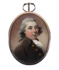 Portrait miniature of a gentleman by Abraham Daniel, oil, sold Mar 2020