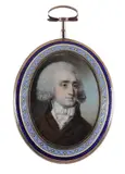 Portrait miniature of a gentleman with powdered hair by George Engleheart, oil, sold Mar 2020
