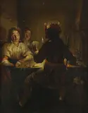 Card players in candlelight Oil by Jacob Duck, Oil on canvas, sold Mar 2020