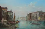 Entrance of the Grand Canal with the Dogana by Alfred Pollentine, oil on canvas, sold Mar 2020