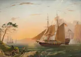 Coastal landscape at dawn by Charles Henry Seaforth, Oil on canvas, sold Mar 2020