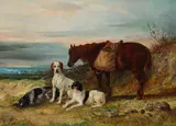 After a days shooting Signed and dated Oct 7 1863 Oil on by John MacLeod, Oil on canvas, sold Mar 2020
