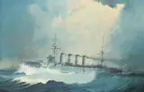 A British warship Signed Oil by Lieutenant P. O. Griffiths Rnr, Oil on canvas, sold Mar 2020