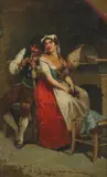 A Neapolitan couple Signed Oil by Francesco Peluso, Oil on canvas, sold Mar 2020