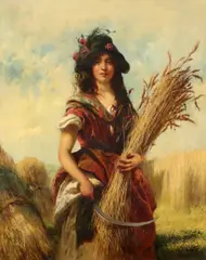 The young harvester Signed Oil by Robert Gavin, Oil on canvas, sold Mar 2020