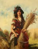 The young harvester Signed Oil by Robert Gavin, Oil on canvas, sold Mar 2020