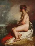 Study of a seated nude Oil by William Etty, Oil on canvas, sold Mar 2020