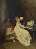 The music party Signed and dated 72 Oil by Johann Caspar Herterich, Oil on canvas, sold Mar 2020