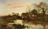 Evening landscape after the rain Signed and dated 1886 Oil by Benjamin Williams Leader, 1886, Oil on canvas, offered Mar 2020