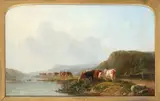 Landscape with cattle by a river Signed and dated 1850 Oil on by John Frederick Tennant, 1850, Oil on canvas, sold Mar 2020