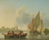 Peasants with a calf in a rowing boat by Leendert de Koningh, Oil on panel, sold Mar 2020